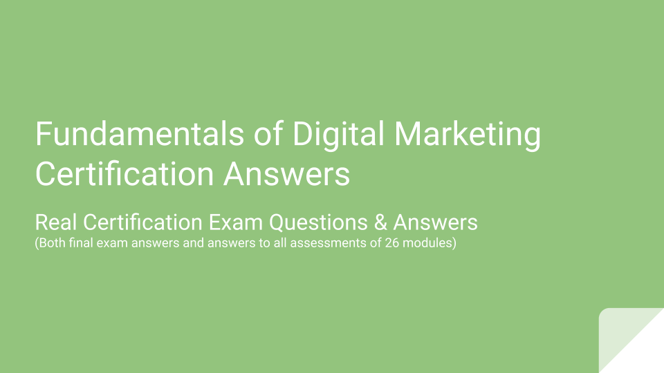 Google Digital Unlocked Certification Sample Questions 2020